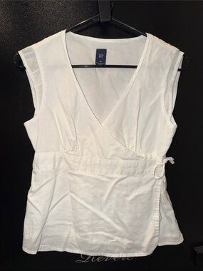 GAP White Wrap-Front Sleeveless Camisole